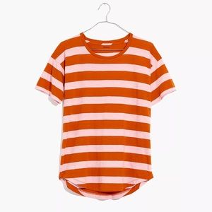 Madewell Whisper Cotton Crewneck Tee in Rugby Stripe